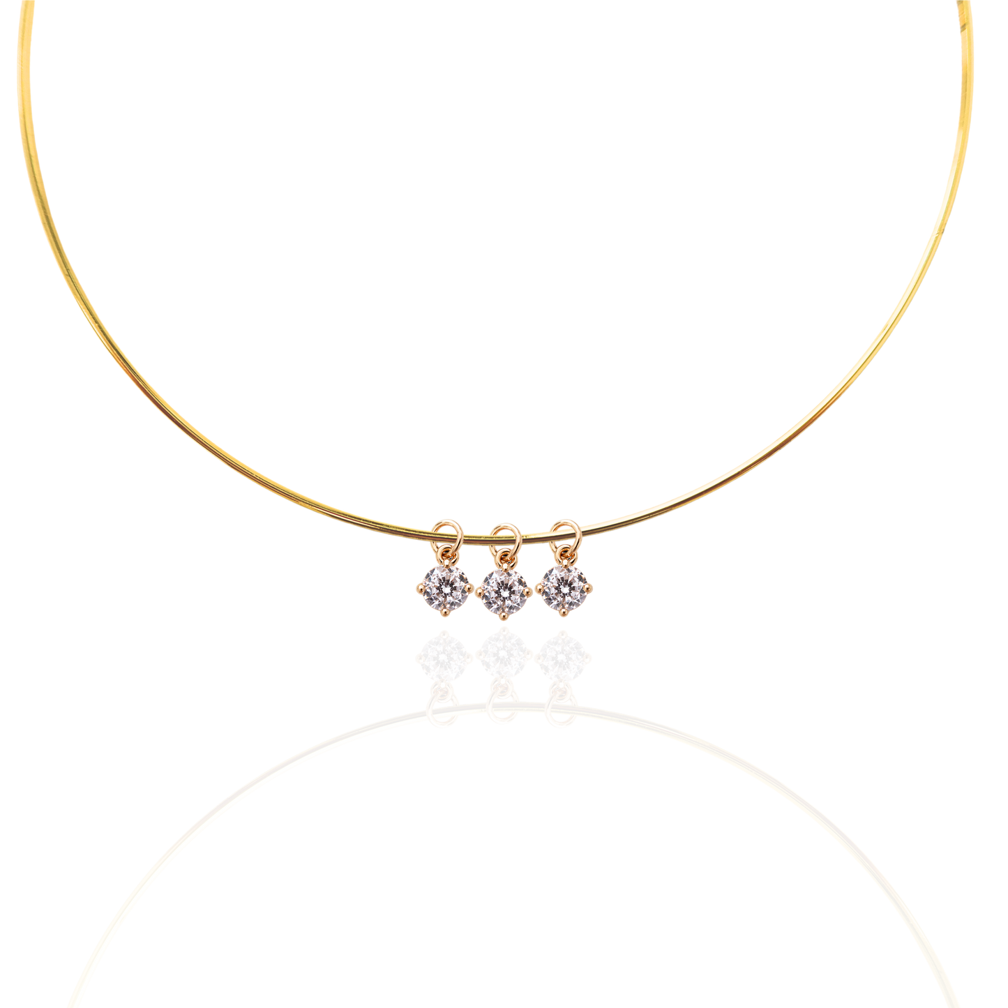 TINA - Gold Round Solitaire Charm