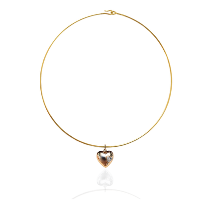 Liora Set – Golden Heart Charm & Gold Chain