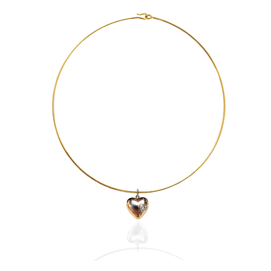 Liora Set – Golden Heart Charm & Gold Chain