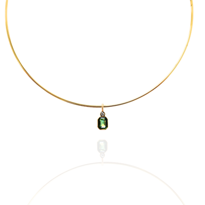 MENCHU - Green Emerald-Cut Charm