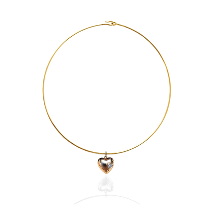 Liora Set – Golden Heart Charm & Gold Chain