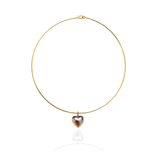 Liora Set – Golden Heart Charm & Gold Chain