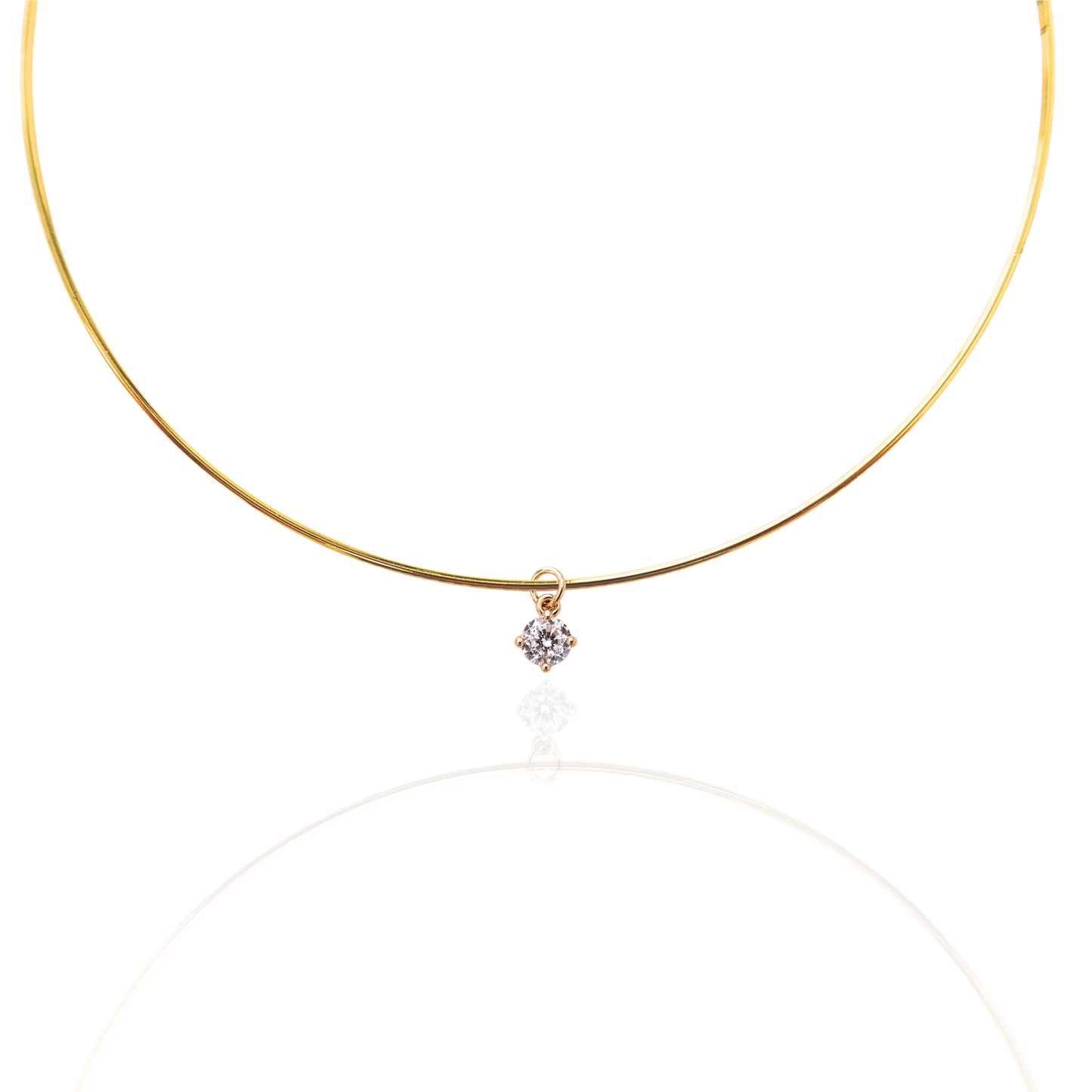 TINA - Gold Round Solitaire Charm