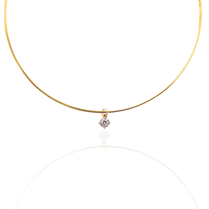 TINA - Gold Round Solitaire Charm
