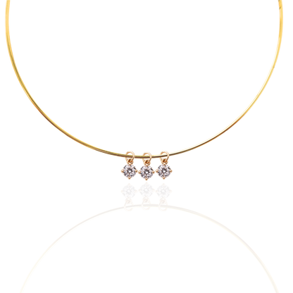 TINA - Gold Round Solitaire Charm