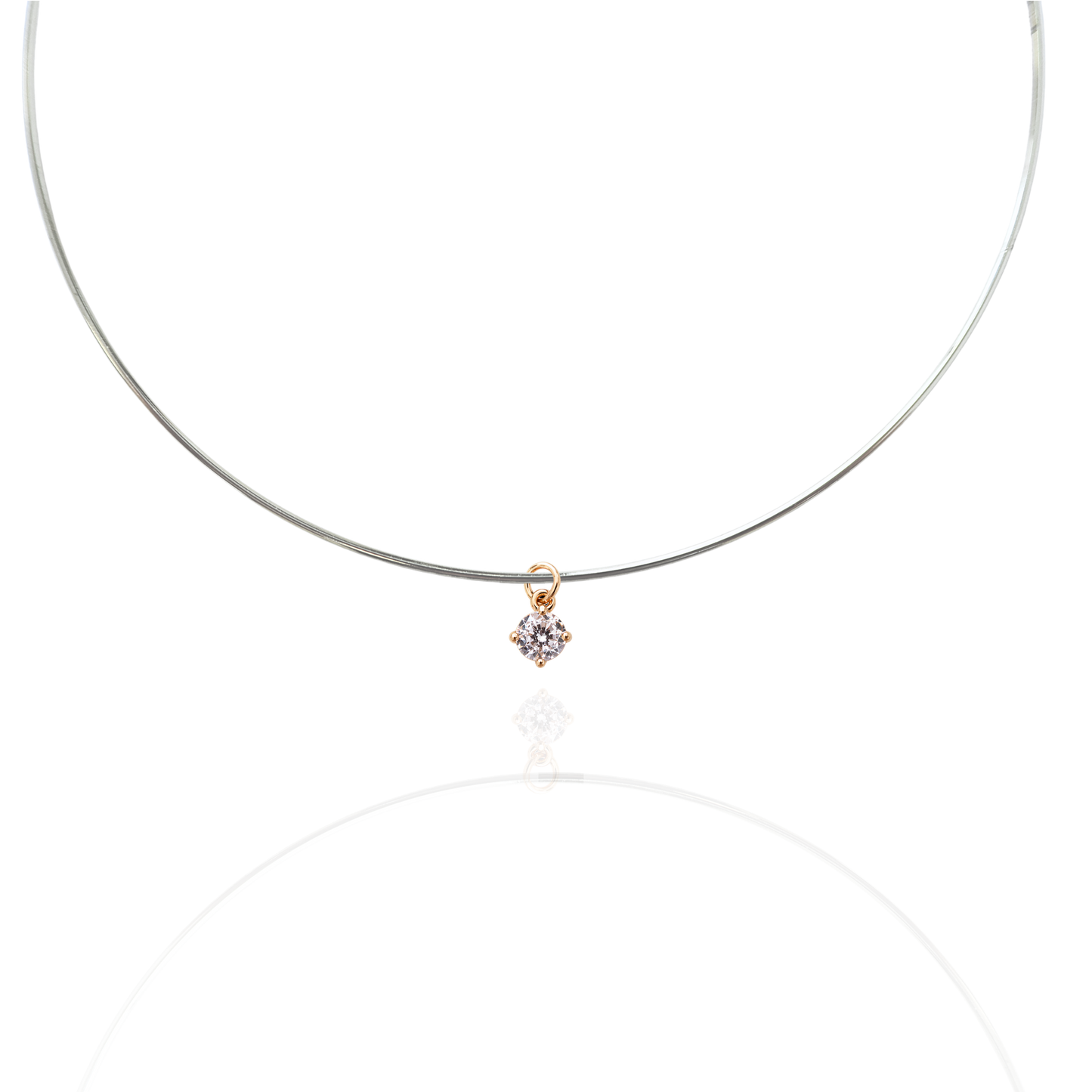 TINA - Gold Round Solitaire Charm