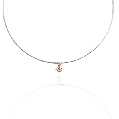 TINA - Gold Round Solitaire Charm