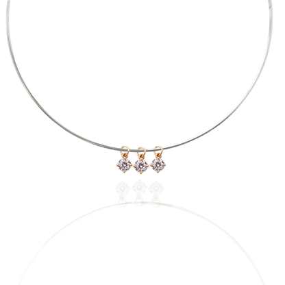TINA - Gold Round Solitaire Charm