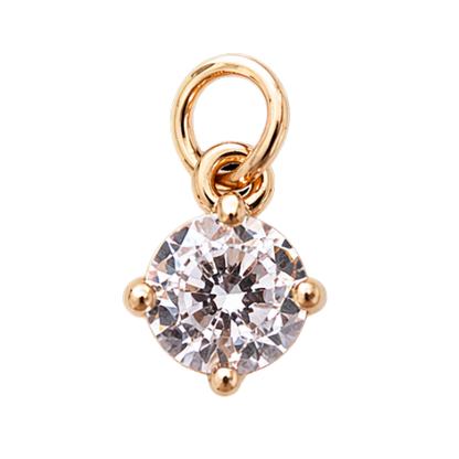 TINA - Gold Round Solitaire Charm
