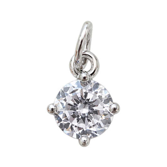 FINNA - Silver Round Solitaire Charm